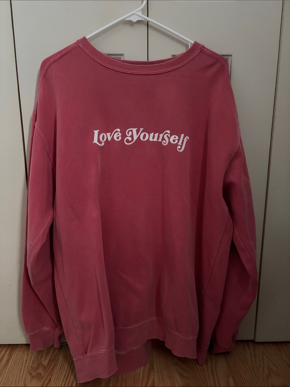 Comfort Colors Rose Pink "Love Yourself" Crewneck Sweatshirt - Women